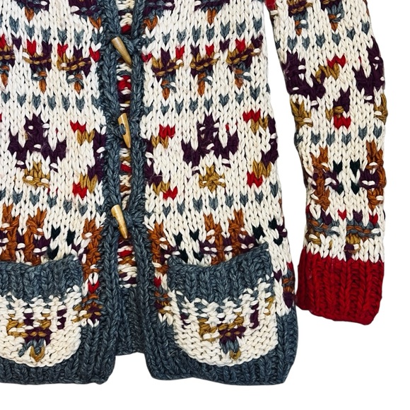 Anthropologie Sleeping On Snow Women’s Sz M Long Knit Cardigan Sweater Nordic - Picture 5 of 12